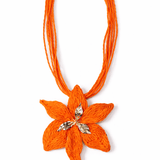 Raffia Bloom Statement Necklace - Elle Maxine