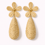 Raffia Floral Drop Earrings - Elle Maxine