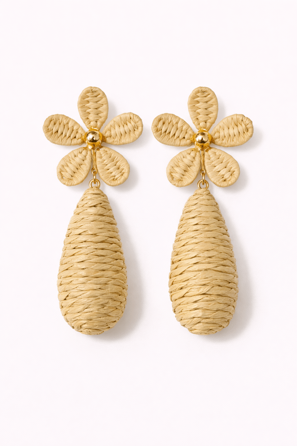 Raffia Floral Drop Earrings - Elle Maxine