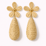 Raffia Floral Drop Earrings - Elle Maxine