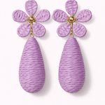 Raffia Floral Drop Earrings - Elle Maxine