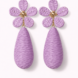 Raffia Floral Drop Earrings - Elle Maxine