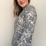 Raven Printed Button Front Cardigan - Elle Maxine