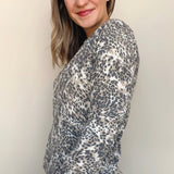Raven Printed Button Front Cardigan - Elle Maxine