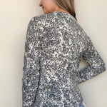 Raven Printed Button Front Cardigan - Elle Maxine