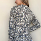 Raven Printed Button Front Cardigan - Elle Maxine