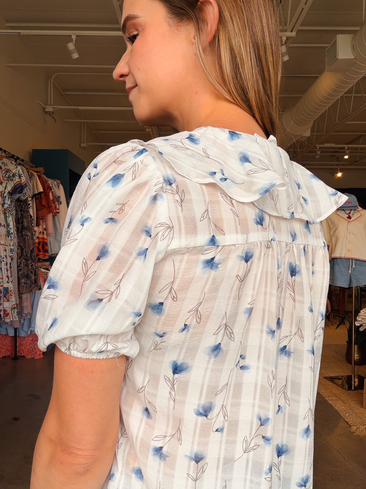 Rebecca Floral Ruffle Top - Elle Maxine