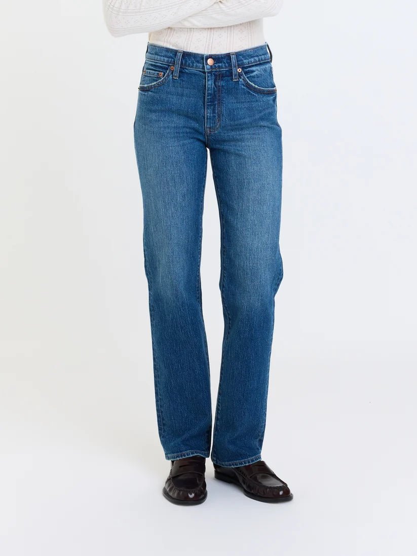 Rebel Mid Rise Slim Straight - Elle Maxine