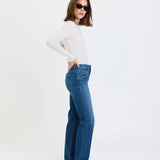 Rebel Mid Rise Slim Straight - Elle Maxine
