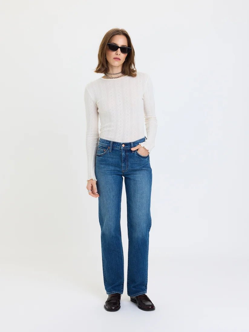 Rebel Mid Rise Slim Straight - Elle Maxine