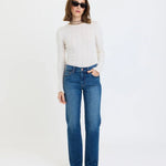 Rebel Mid Rise Slim Straight - Elle Maxine
