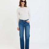 Rebel Mid Rise Slim Straight - Elle Maxine