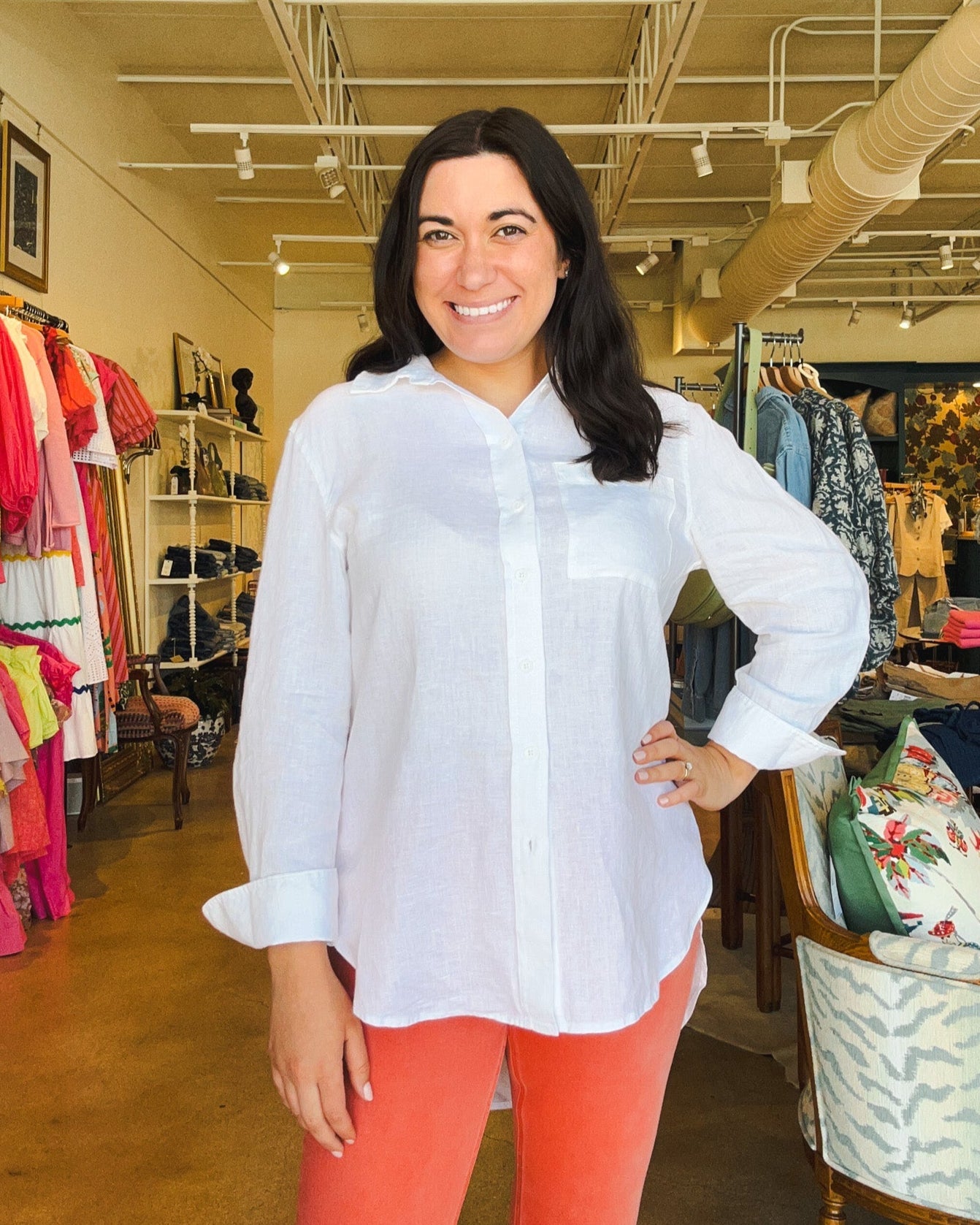 Relaxed Linen Shirt - Elle Maxine