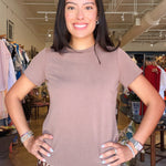 Remington Scoop Neck Tee- Latte - Elle Maxine