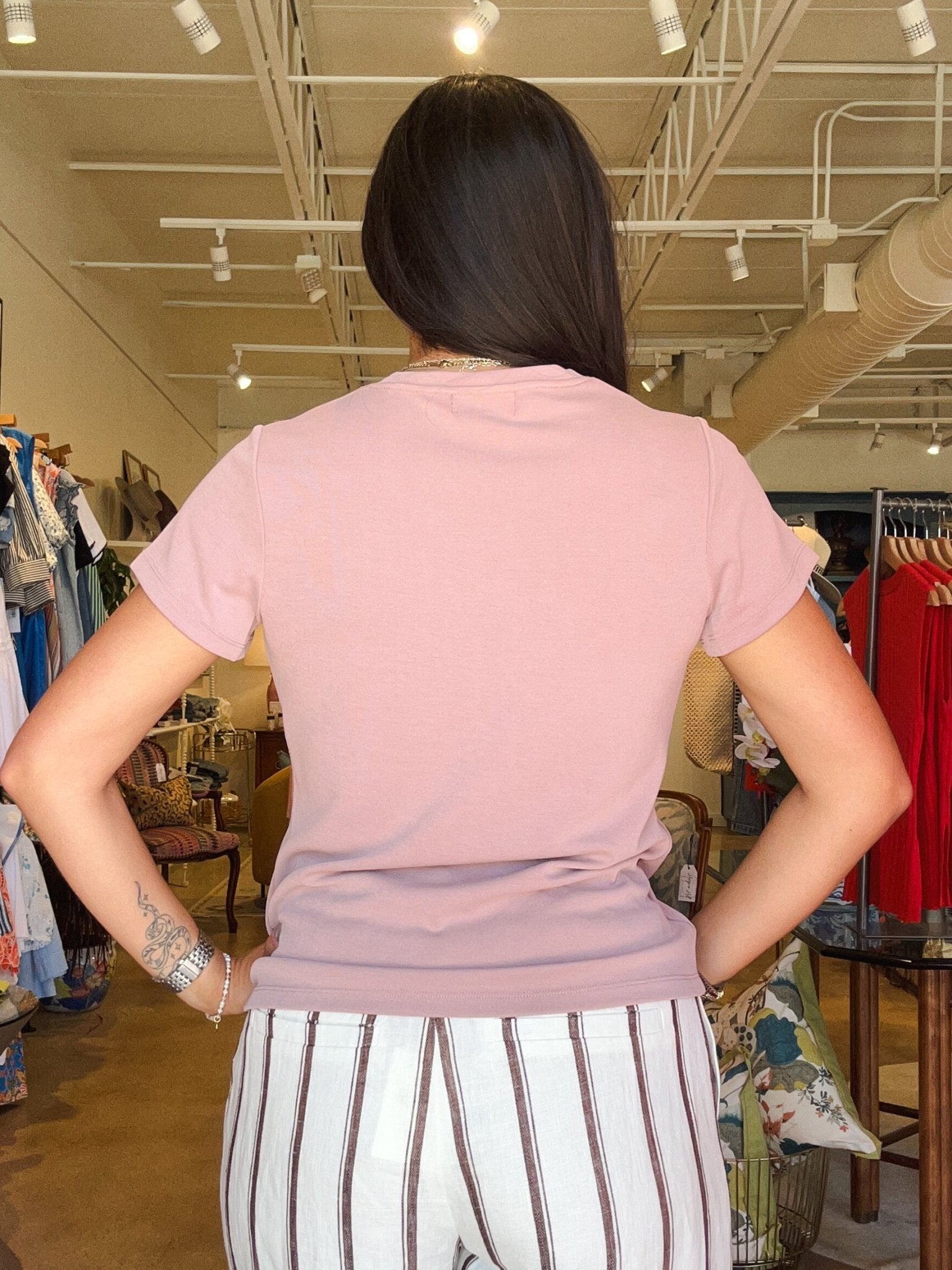 Remington Scoop Neck Tee- Vintage Rose - Elle Maxine