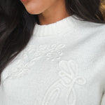 Rhiana Floral Appliqué Sweater - Elle Maxine