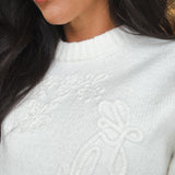 Rhiana Floral Appliqué Sweater - Elle Maxine