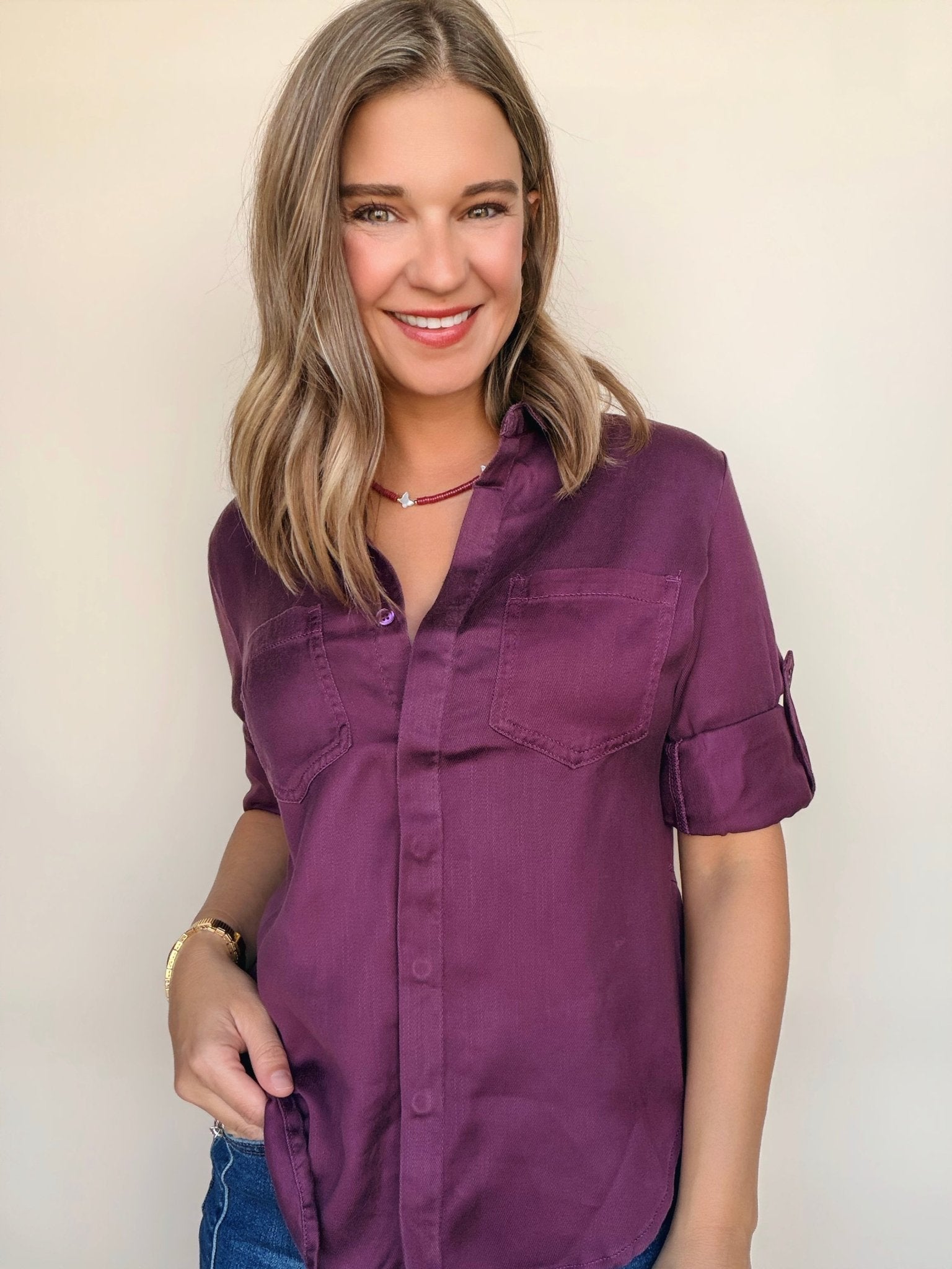 Riley Button Down Top - Elle Maxine