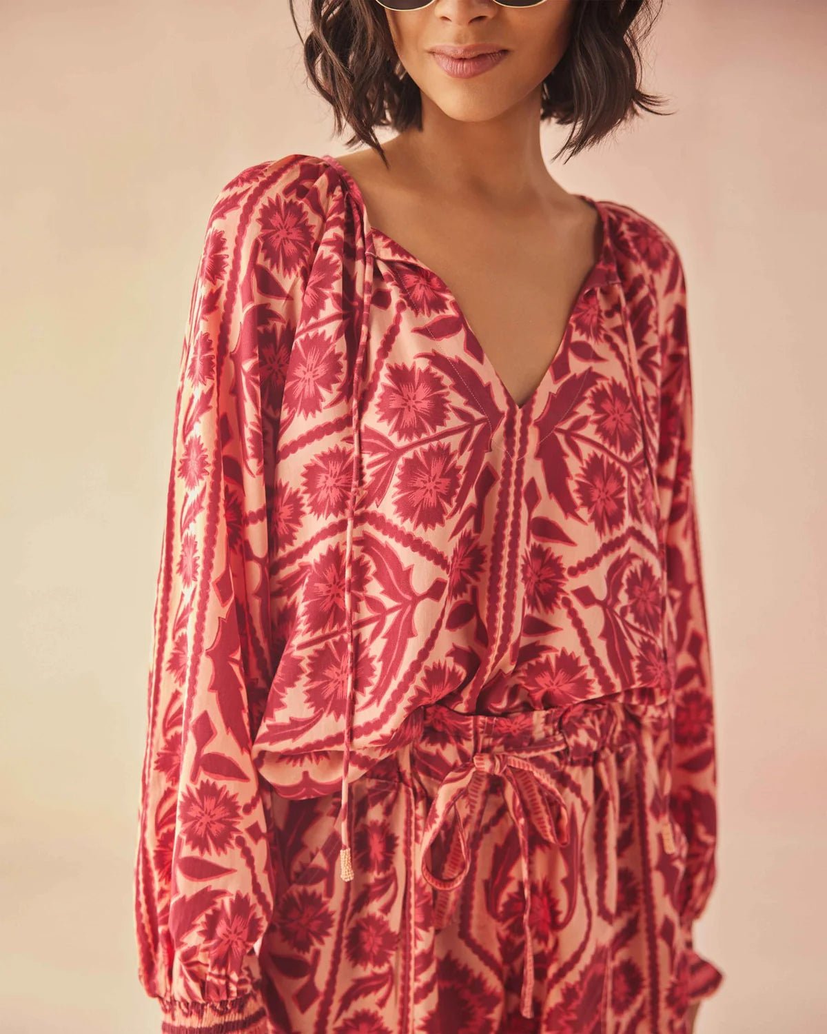 Riviera Blouse - Goji - Elle Maxine