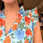 Riya Floral Ruffle Sleeve Blouse - Elle Maxine