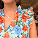 Riya Floral Ruffle Sleeve Blouse - Elle Maxine