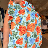 Riya Floral Ruffle Sleeve Blouse - Elle Maxine