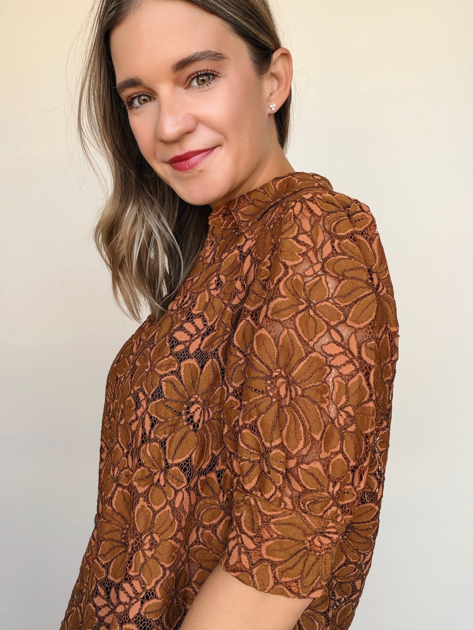 Roe Lace Button Down Top - Elle Maxine