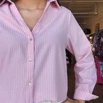 Rosie Button - Up Pinstripe Shirt - Elle Maxine