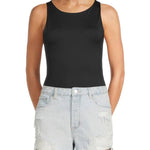 Roxanna Crewneck Bodysuit - Black - Elle Maxine