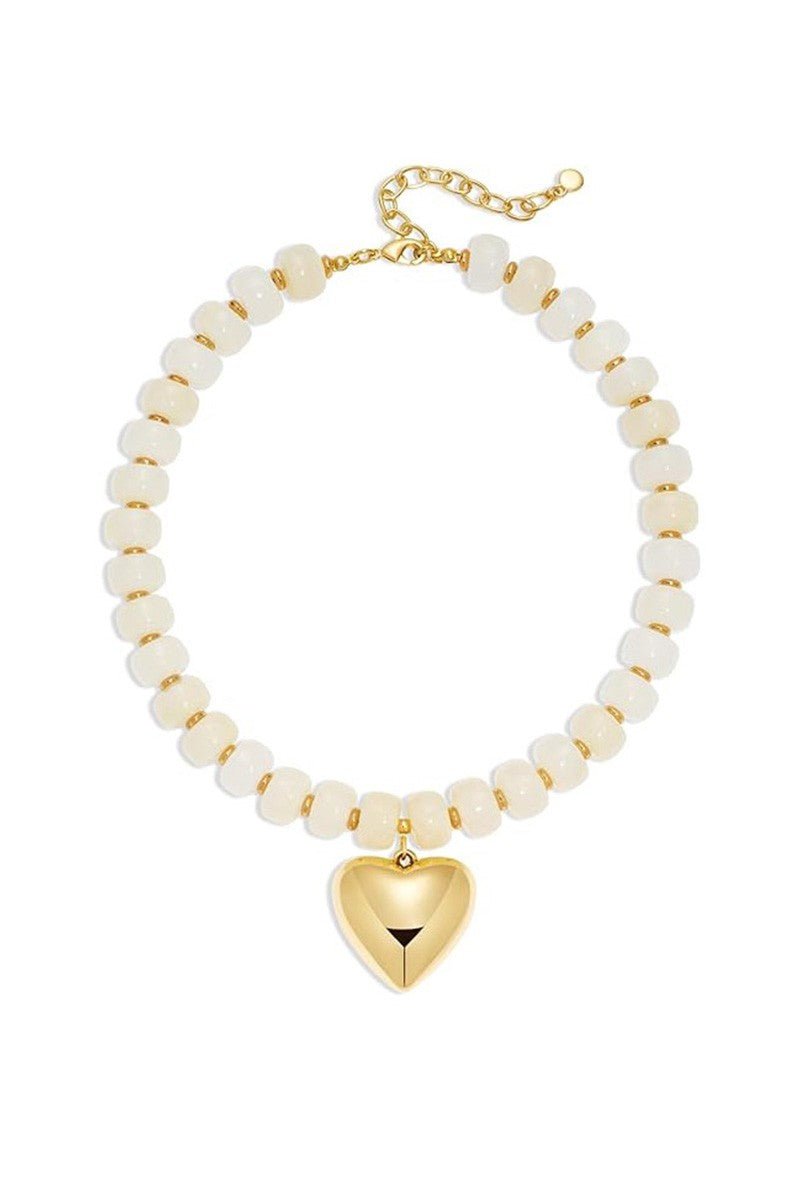 Roxie Beaded Heart Necklace - Elle Maxine