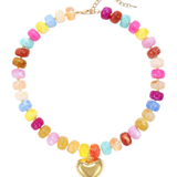Roxie Beaded Heart Necklace - Elle Maxine
