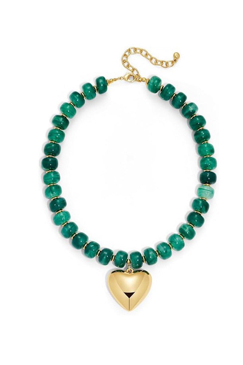 Roxie Beaded Heart Necklace - Elle Maxine