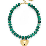 Roxie Beaded Heart Necklace - Elle Maxine