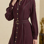 Ruby Belted Maxi Dress - Elle Maxine