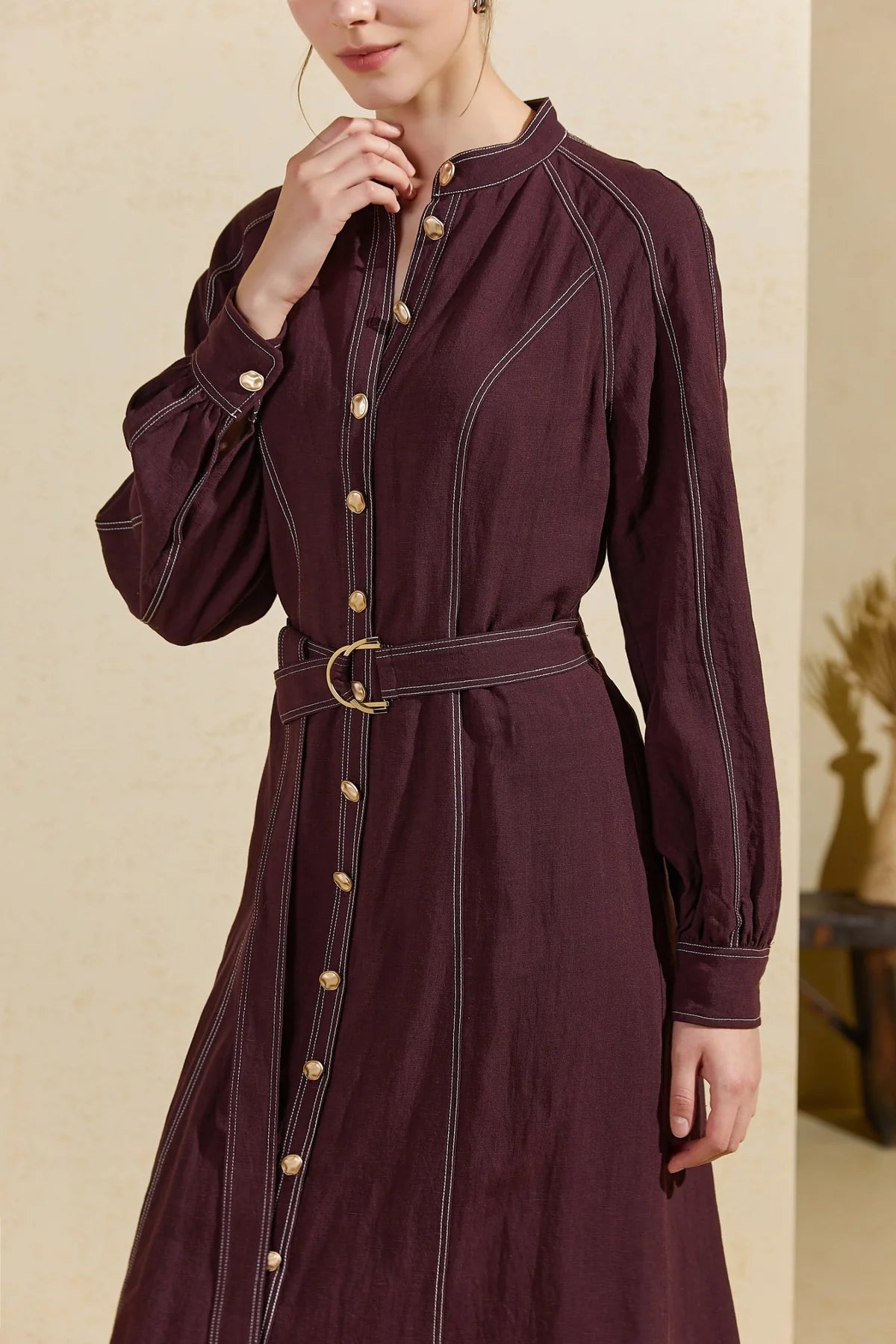 Ruby Belted Maxi Dress - Elle Maxine