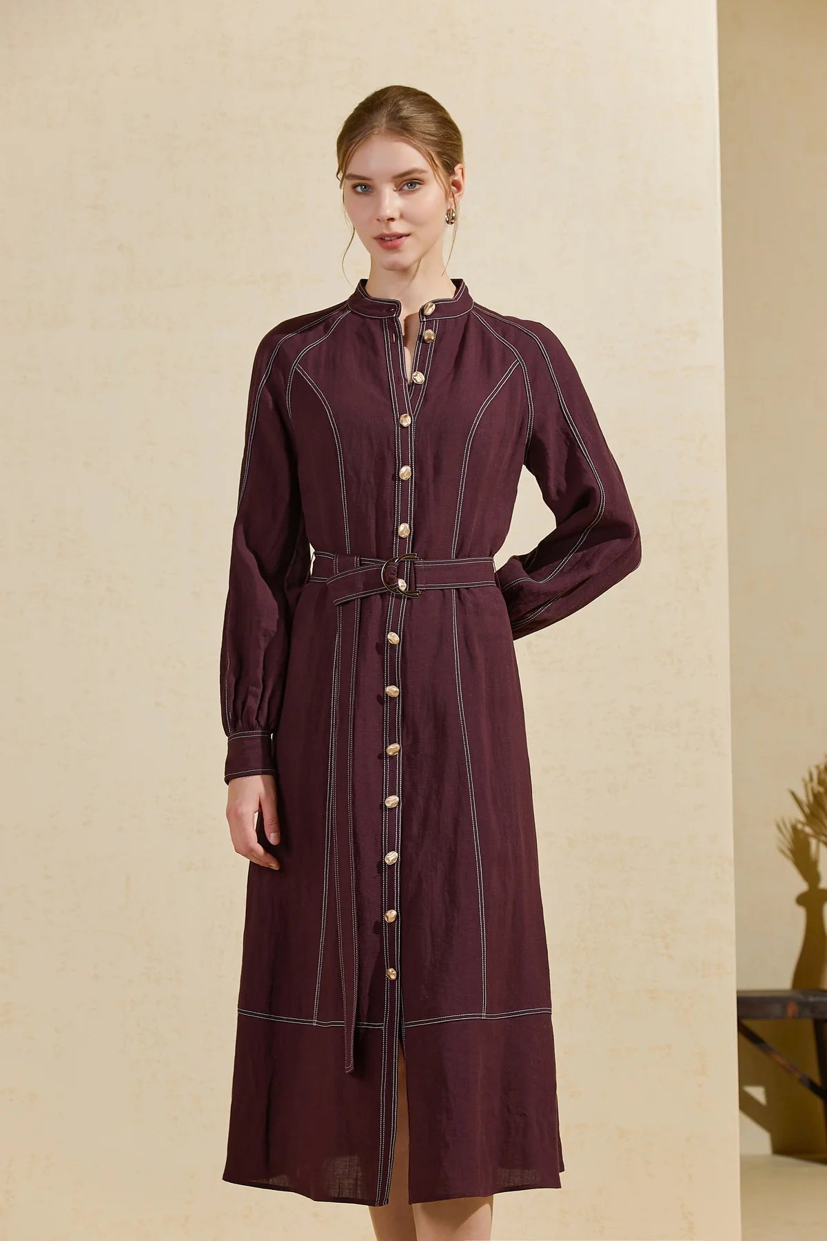 Ruby Belted Maxi Dress - Elle Maxine