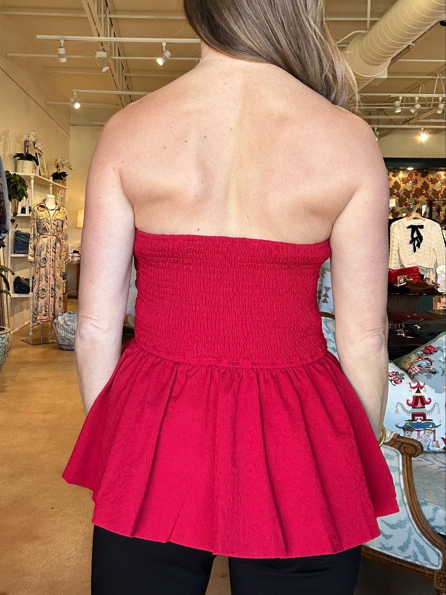 Ruby Strapless Peplum Top - Elle Maxine