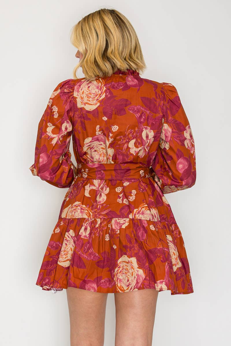 Rustic Rose Mini Dress - Elle Maxine