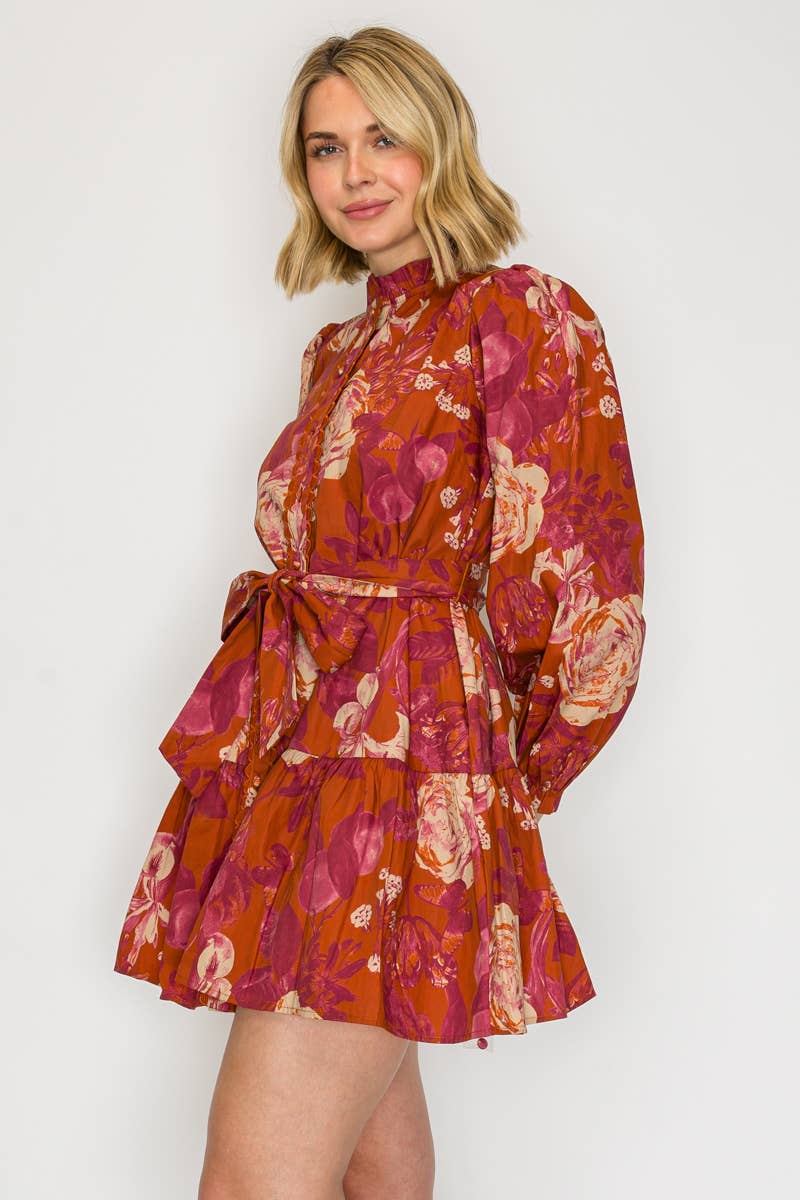 Rustic Rose Mini Dress - Elle Maxine