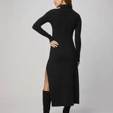 Rylee Turtleneck Dress - Black - Elle Maxine