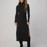 Rylee Turtleneck Dress - Black - Elle Maxine