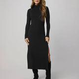 Rylee Turtleneck Dress - Black - Elle Maxine