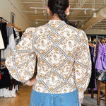 Sabrina Long Sleeve Top - Natural Floral - Elle Maxine