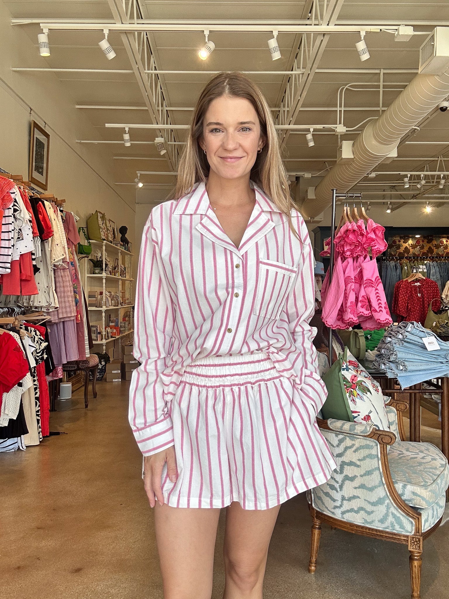 Sade Shorts - Fuchsia Stripe - Elle Maxine
