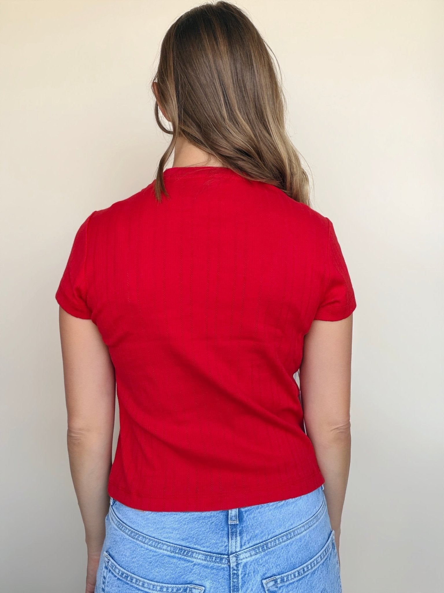 Sadie Pointelle Crew Tee - Elle Maxine