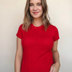 Sadie Pointelle Crew Tee - Elle Maxine