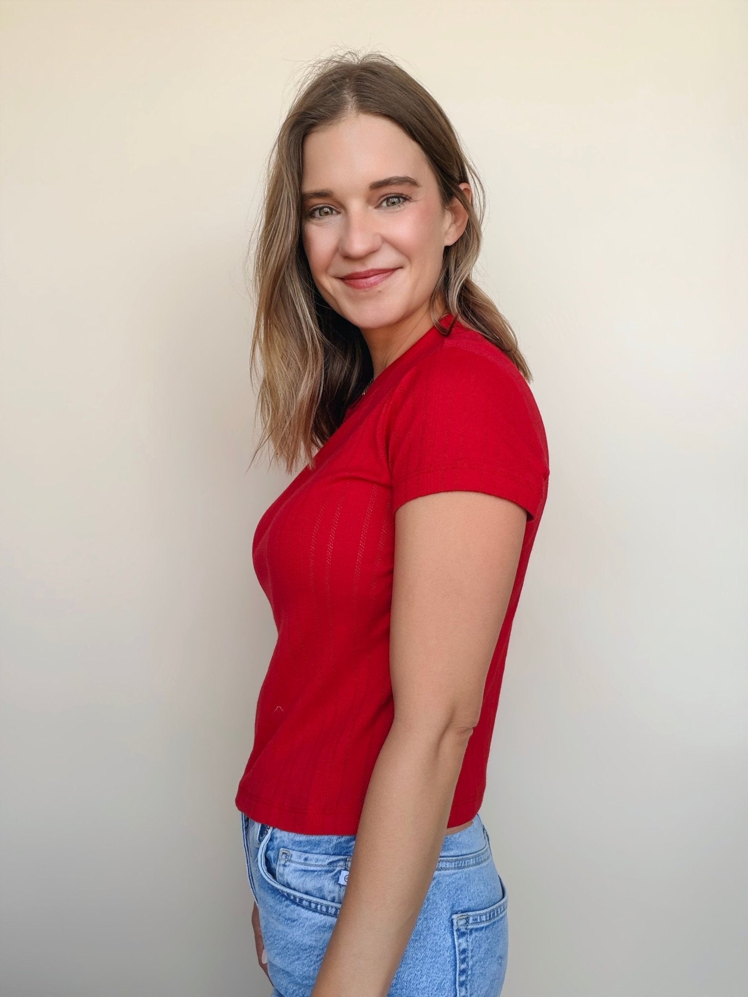 Sadie Pointelle Crew Tee - Elle Maxine