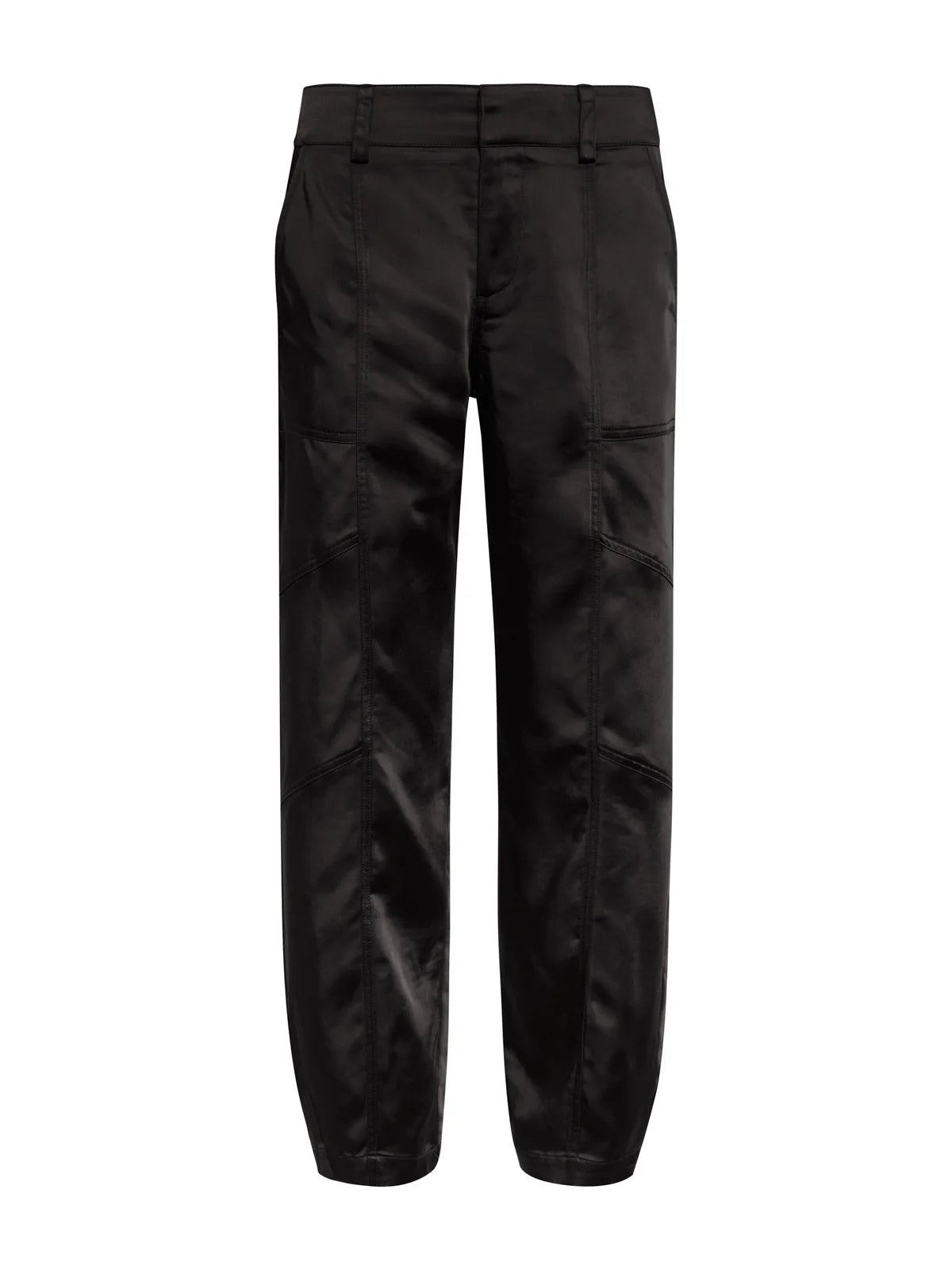 Sahara Satin Tapered Pant - Black - Elle Maxine