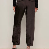 Sahara Satin Tapered Pant - Black - Elle Maxine