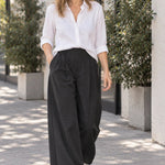 Sandy Pleated Wide Leg Pants - Elle Maxine